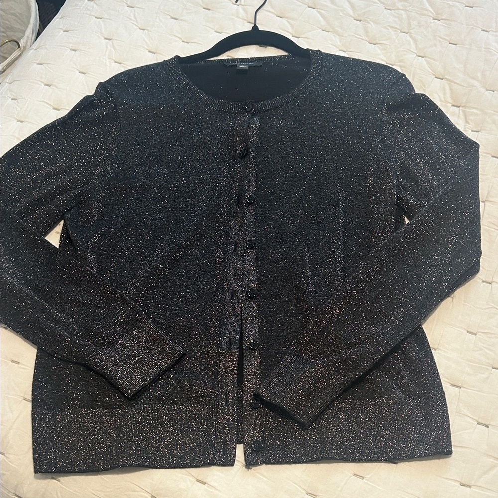 Ann Taylor Sparkly Black Cardigan